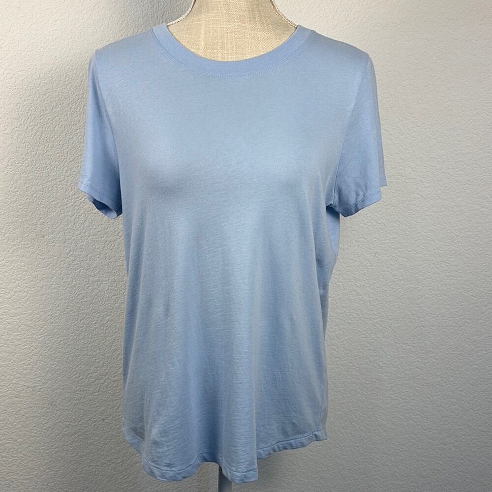 Madewell Women's Light Sky Blue Crew Neck T-Shirt Top Casual Minimalist Medium